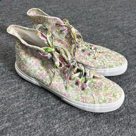 Loveshackfancy X Superga Floral High Top Sneakers Women 10.5 Floral Strawberry - Picture 14 of 16